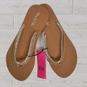 Olive & Edie Braided Thong Flip Flop Sandals Sz 4